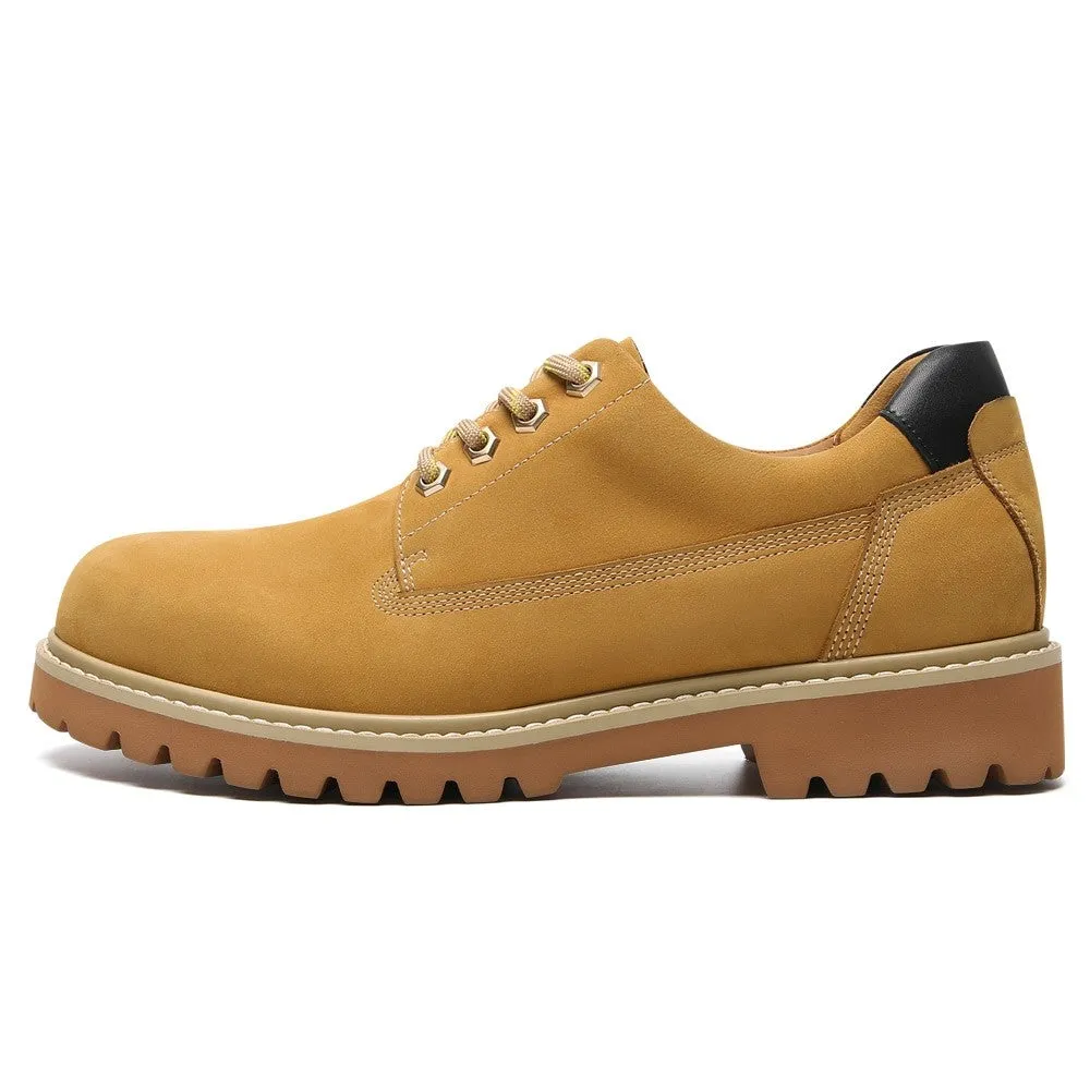 6 CM / 2.36 Inches CMR CHAMARIPA Men's Yellow Nubuck Height Increasing Casual Shoes