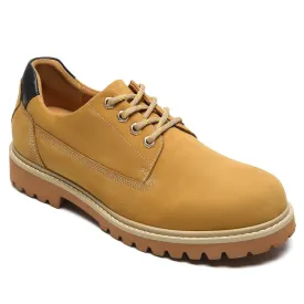 6 CM / 2.36 Inches CMR CHAMARIPA Men's Yellow Nubuck Height Increasing Casual Shoes