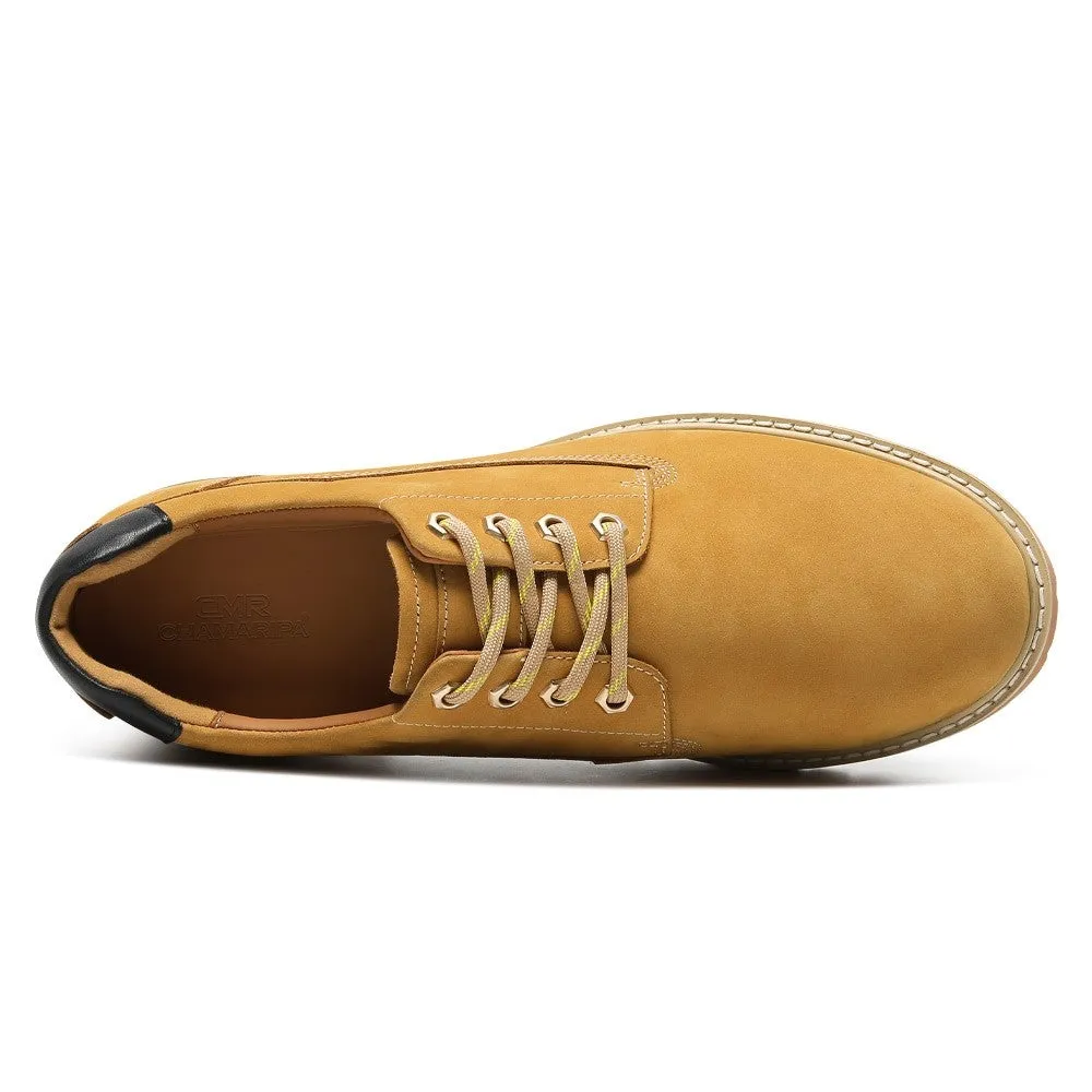 6 CM / 2.36 Inches CMR CHAMARIPA Men's Yellow Nubuck Height Increasing Casual Shoes