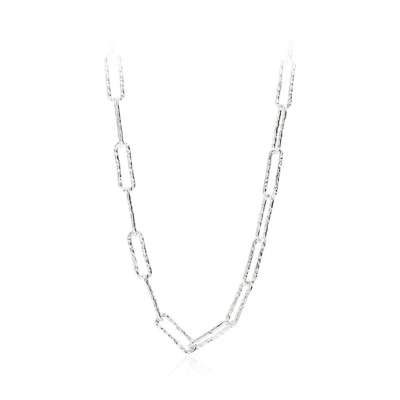 925 Silver Sparkling Necklace Vintage Temperament Clavicle Chain Twin Necklace