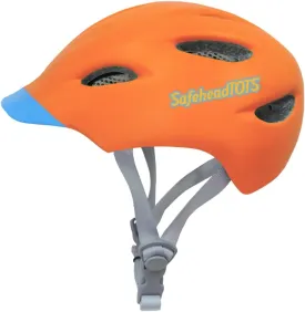 Adjustable Toddler Bike Helmet, Built in Visor with Removable Washable Inner Lining, XS Ages 2-4 Years for Boys and Girls, Perfect for Cycling, Scooters, Orange-Blue