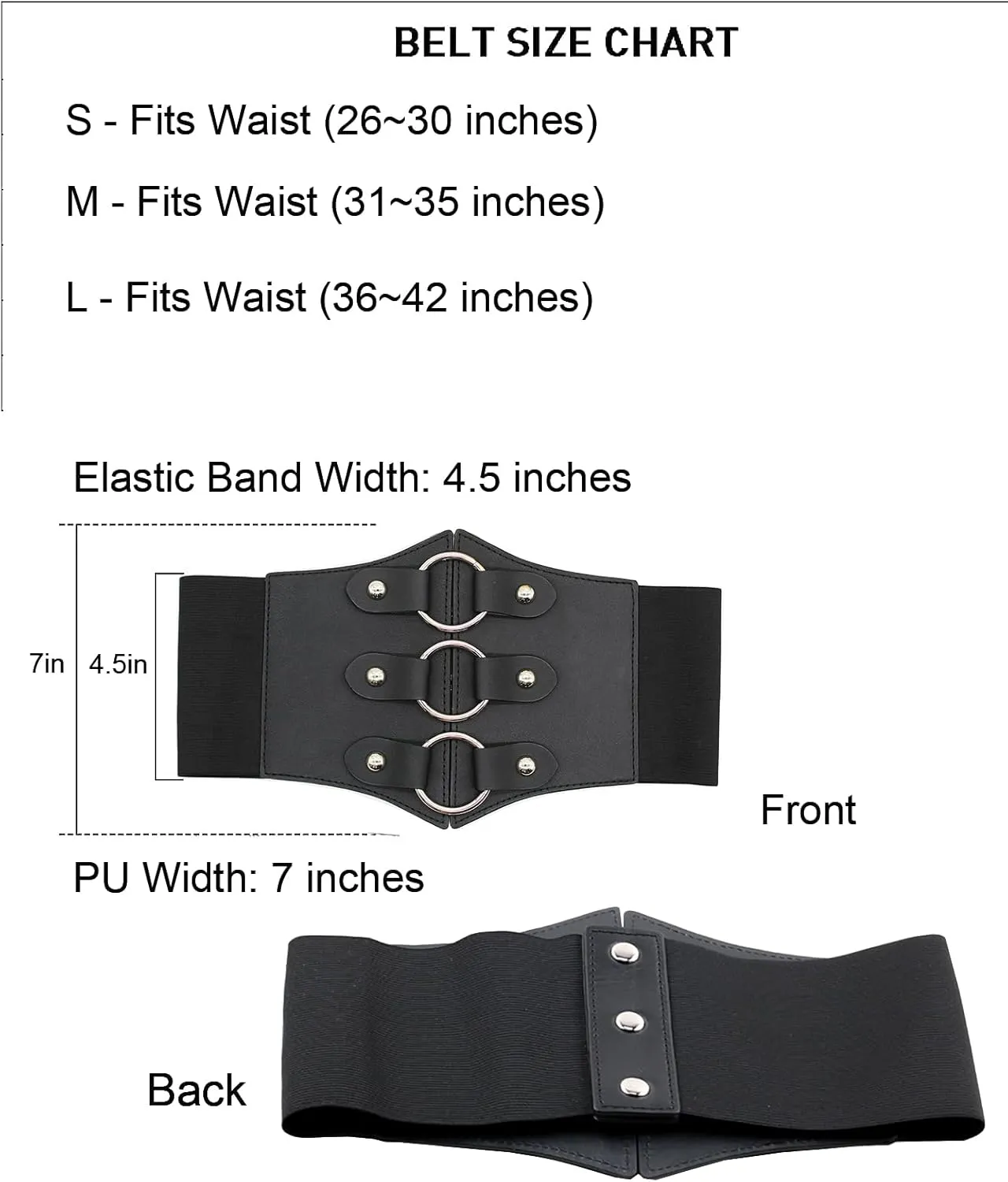ALAIX Women's Corset Belt Extra Wide Stretchy Belts Elastic Waspie Waist Belts for Cosplay Halloween Costume Belts for Women