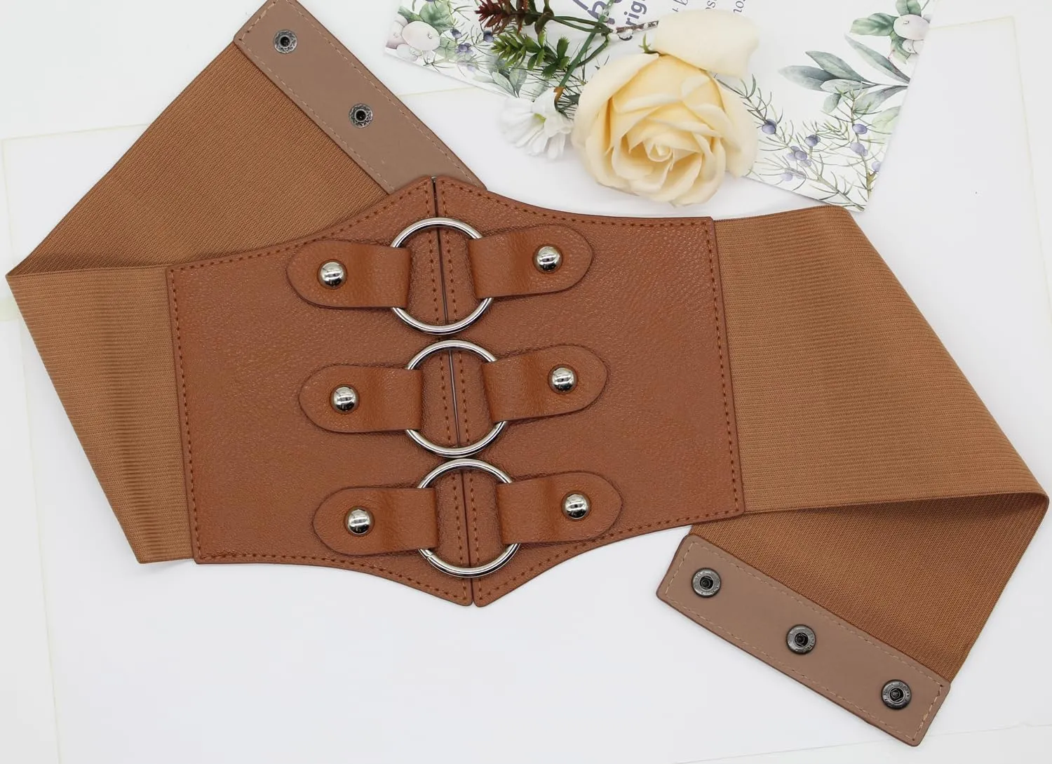 ALAIX Women's Corset Belt Extra Wide Stretchy Belts Elastic Waspie Waist Belts for Cosplay Halloween Costume Belts for Women