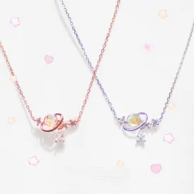 Aurora Water Drop Star Moon Necklace