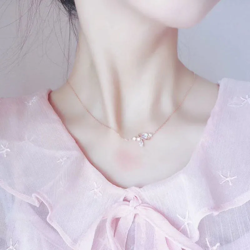 Aurora Water Drop Star Moon Necklace