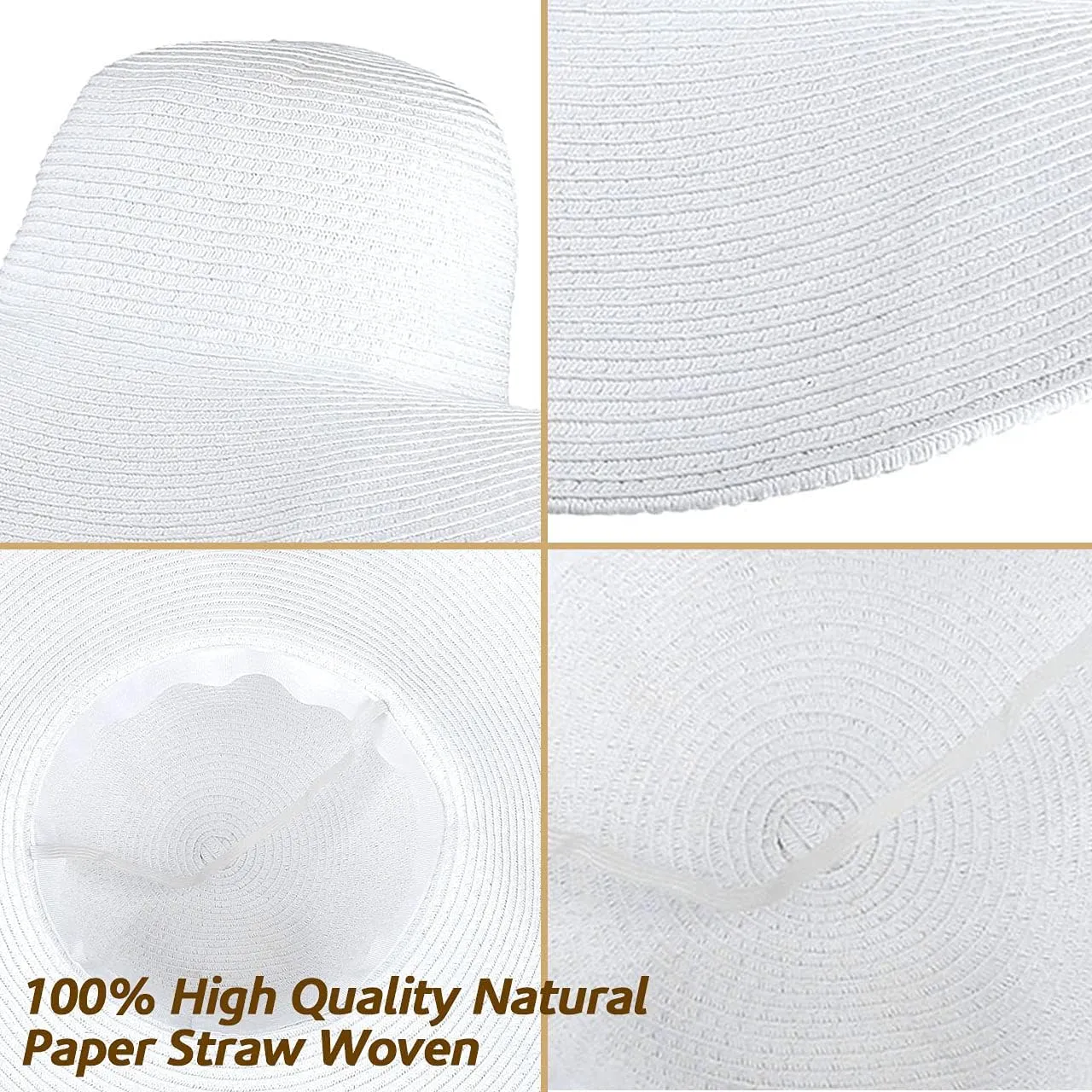 Ayliss Womens Sun Straw Hat Wide Brim UPF 50 Beach Floppy Beach Hats for Women UV Protection Summer Beach Hats