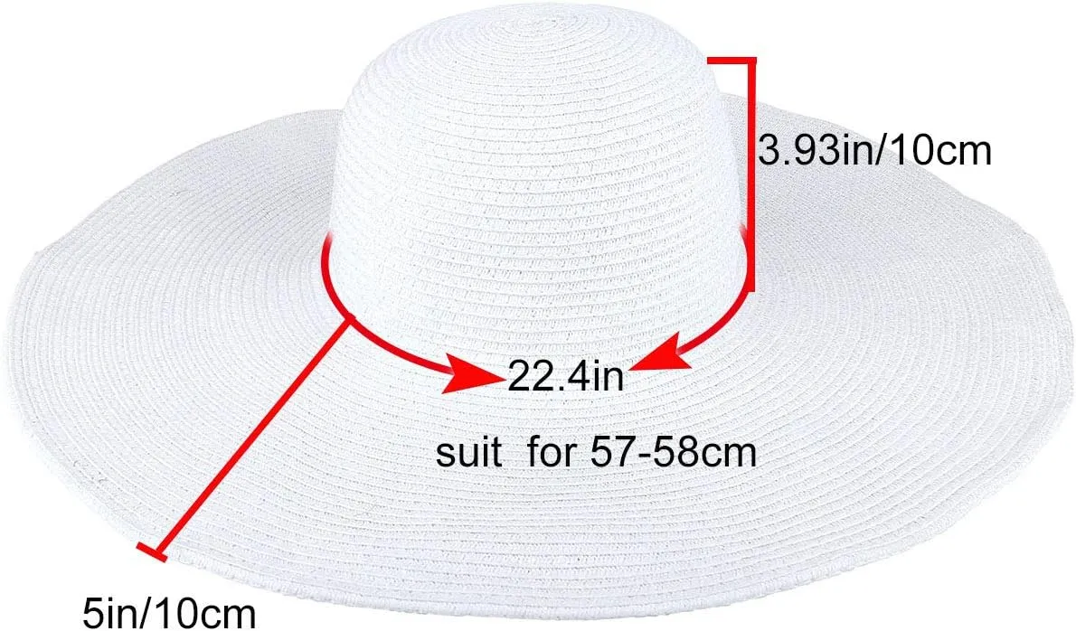 Ayliss Womens Sun Straw Hat Wide Brim UPF 50 Beach Floppy Beach Hats for Women UV Protection Summer Beach Hats