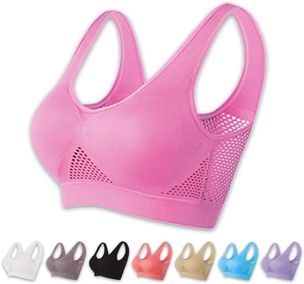 Breathable Cool Liftup Air Bra, 2024 New Sports Bra Large Size Air Bra, Comfortable Mesh Sports Bra for Women