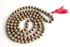 Buddhist Om Mani Etched Conch Mala-10mm
