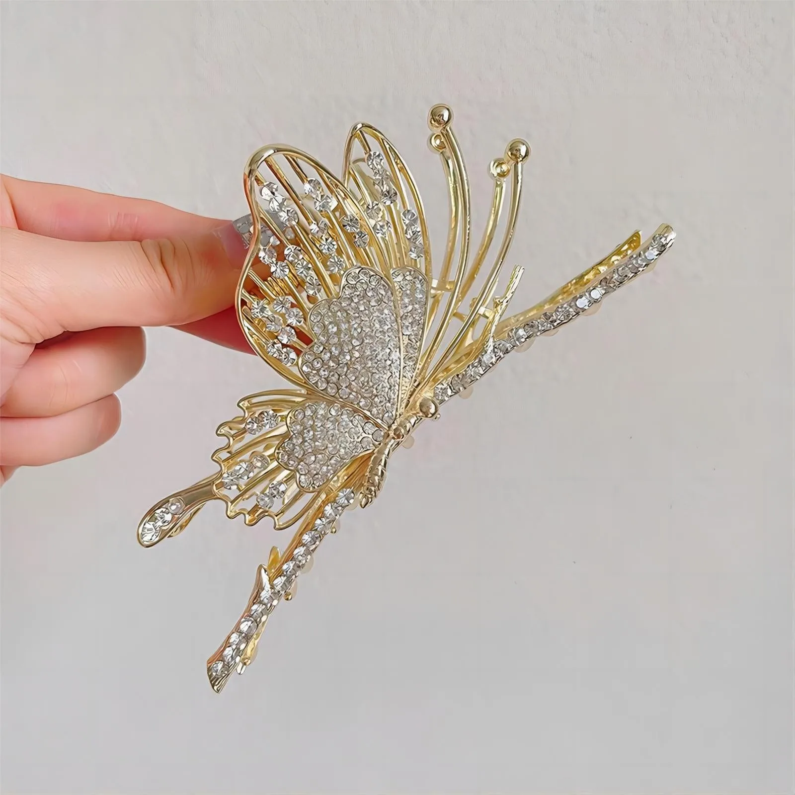 Chic CZ Inlaid Butterfly Hair Clip