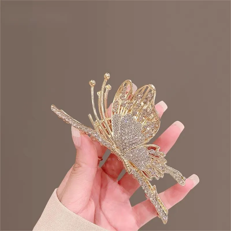 Chic CZ Inlaid Butterfly Hair Clip