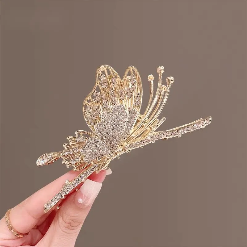 Chic CZ Inlaid Butterfly Hair Clip