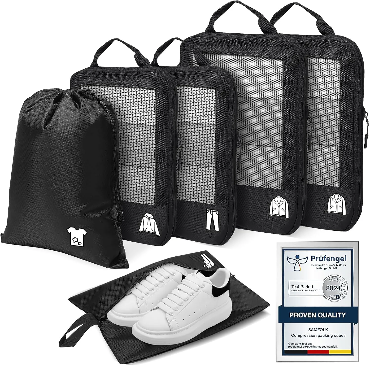 Compression Packing Cubes for Travel, Lightweight 6 Set Bags Cruise Must Haves for Luggage Carry On Suitcase and Clothes Organizer, Durable Vacation Essentials and Accessories Gifts for Women and Men