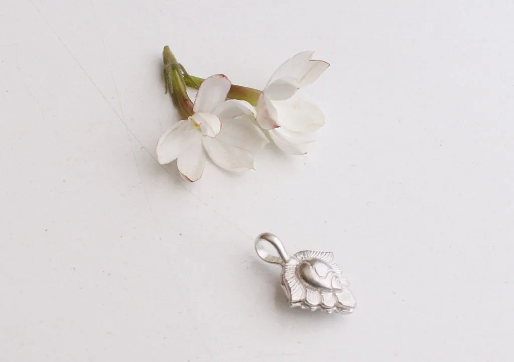 Conch Shell Buddhist Mala Counter Clip 925 Silver Sterling