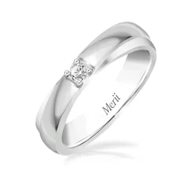 Couple Rings: Silver rhodium plated 2.5 mm round cut CZ cross solitaire ring