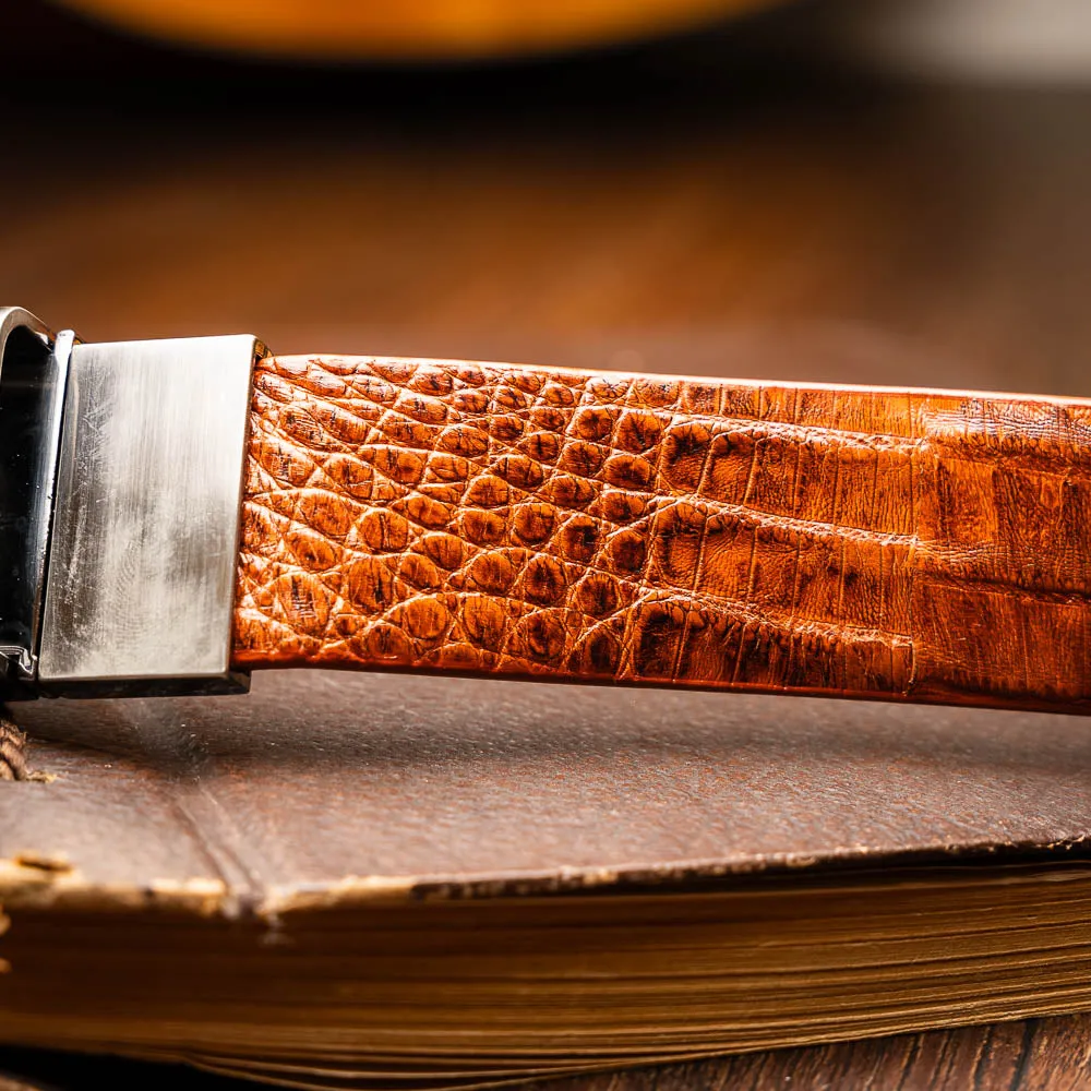 Crocodile Belt 100 - Brandy