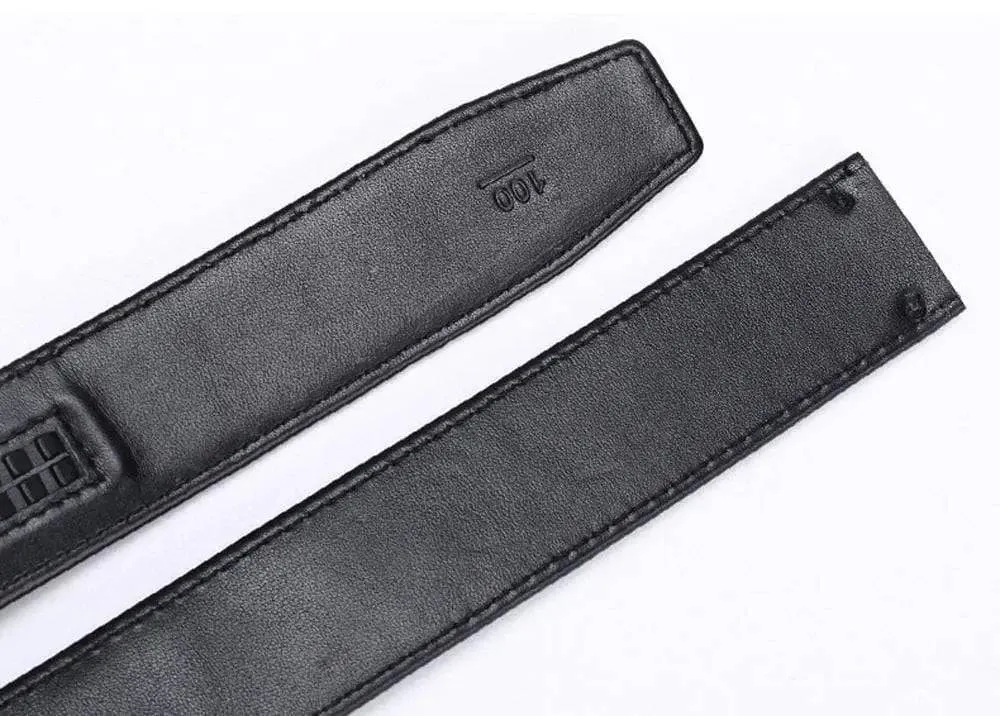 Crocodile Skin Bone Leather Waist Belt Without Buckle