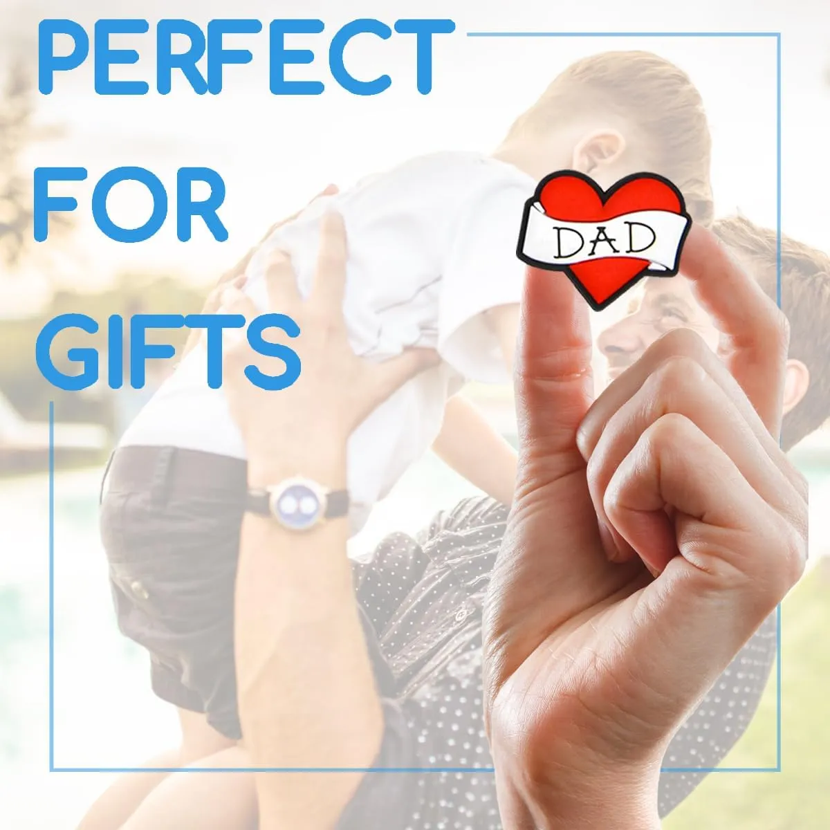 Dad Mom Shoe Charms, Father and Mother Charms for Shoes, Wristbands, Sandals, Bracelets, Bags, Gifts for Birthday, Holidays and Special Occasions