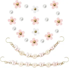 Daisy Flower Chains Charm for Women, Cute Flower Shoe Charms for Clog Sandals, Bling Butterfly Shoe Chains for Girls, Party Favor
