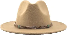 Dcvmvmn Men Wide Brim Caps Female Male Hat Jazz Cap Winter Panama Hat Fedoras Hat