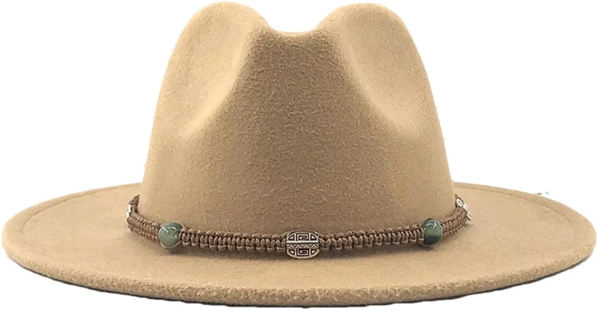 Dcvmvmn Men Wide Brim Caps Female Male Hat Jazz Cap Winter Panama Hat Fedoras Hat