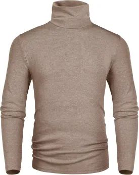 Derminpro Men's Slim Fit Soft Turtleneck Long Sleeve Pullover Lightweight T-Shirt