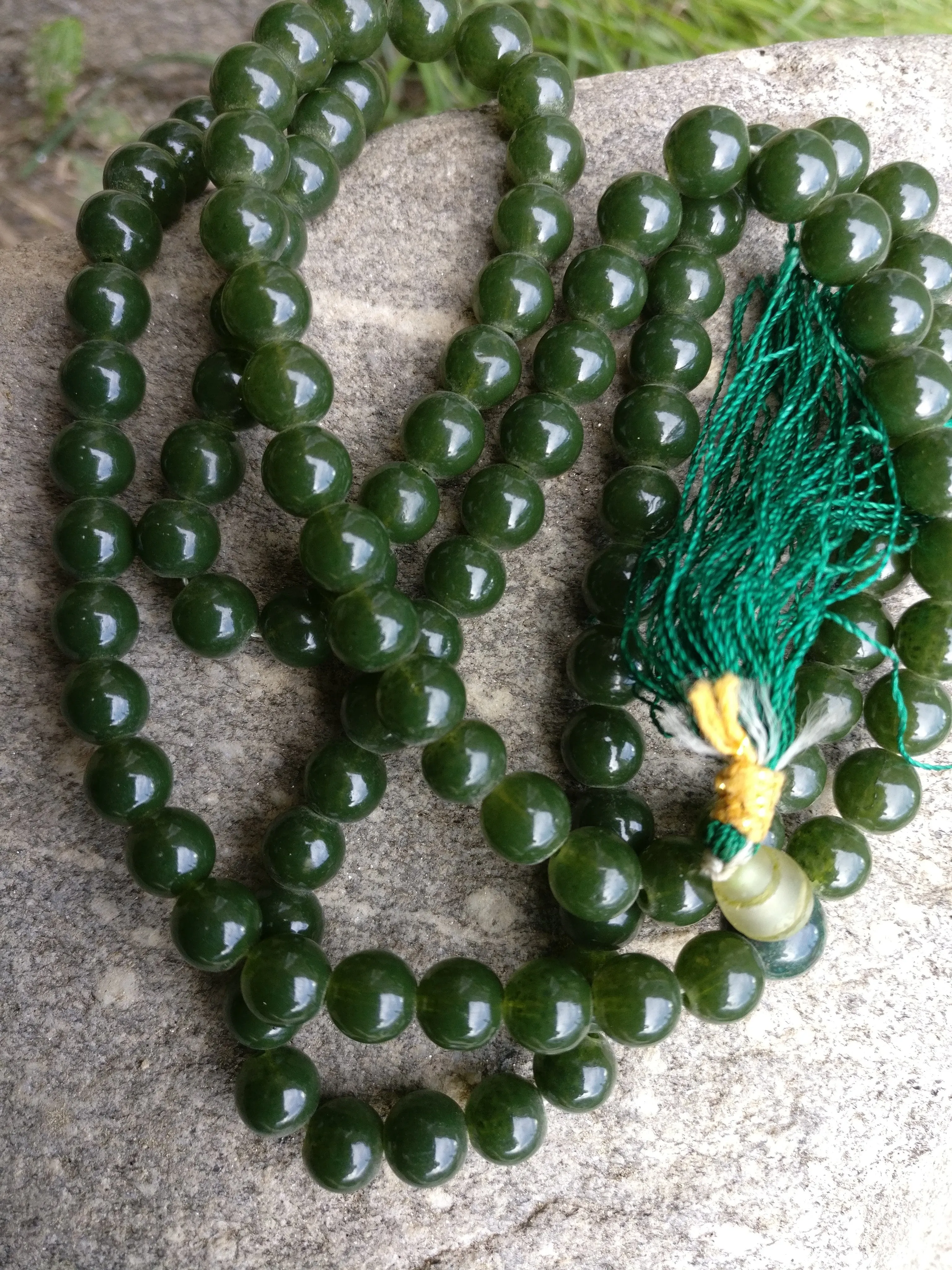 Emerald Green gemstone 108 prayer beads