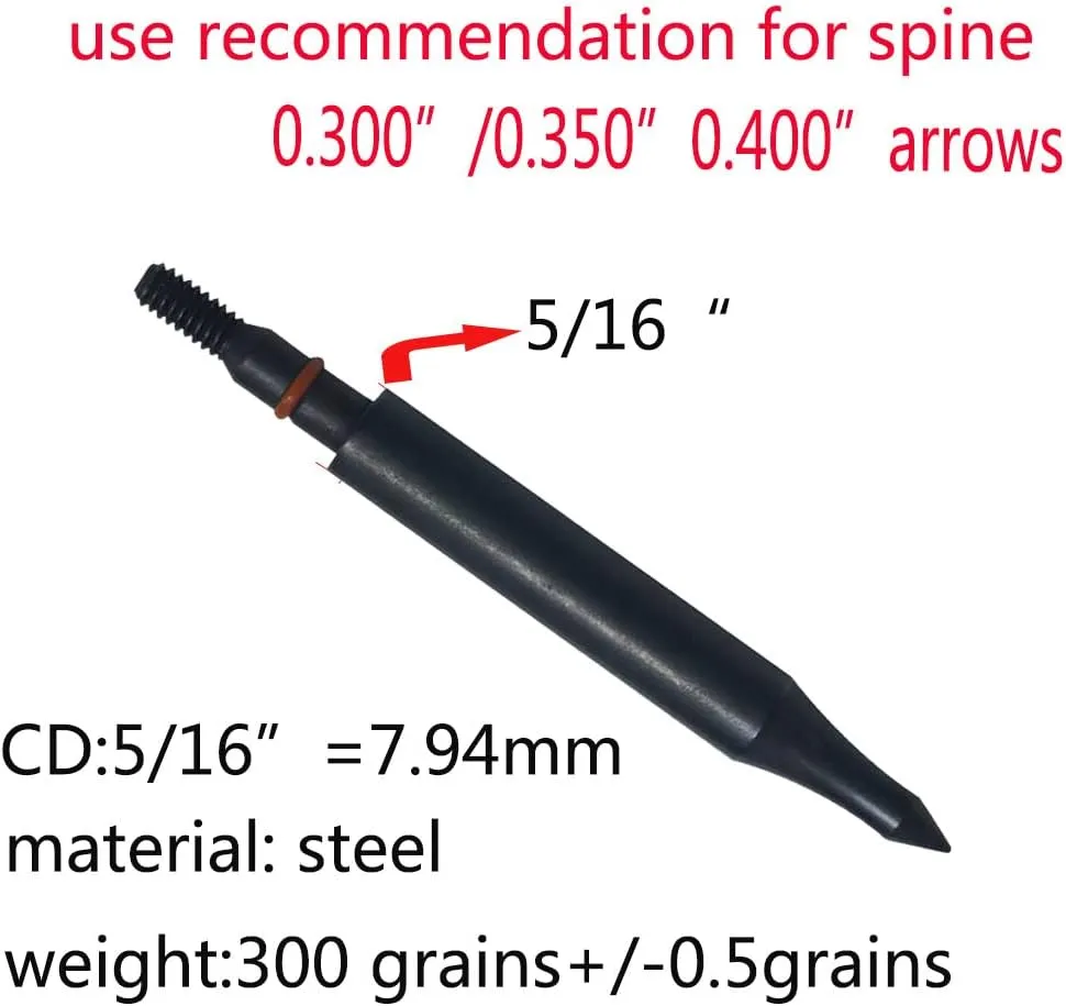 Field Points arrowheads 100/125/150/200/300 Grains Archery Field Points, Steel Screw in Archery Field Tips and Broadheads (1 Dozen 12 PCS)