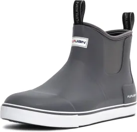 Furuian Men's Deck Boots Fishing Boots Waterproof Rain Boots Ankle Booties Slip On Neoprene Rubber Footwear Chelsea Boots Men botas para hombre for Gardening Fishing Boating Camping Sailing
