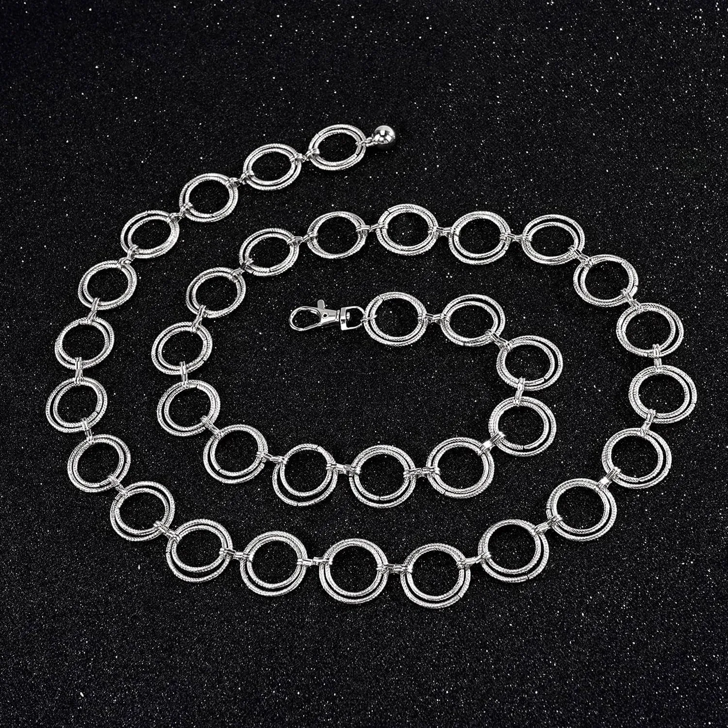 Glamorstar O-Ring Chain Belt Waist Chain Belts for Women Dresses