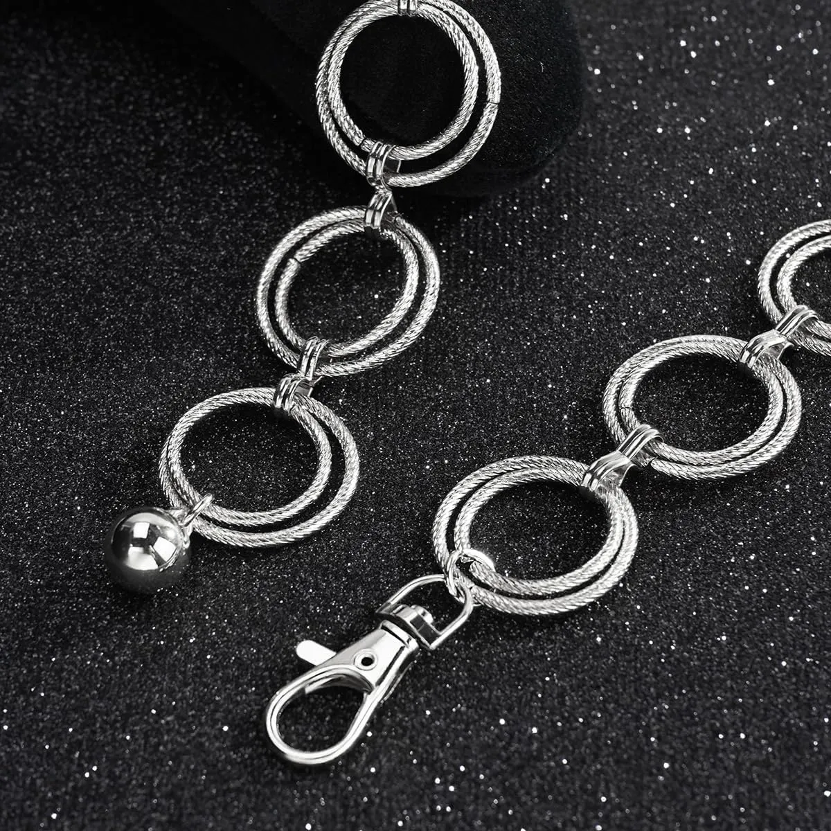 Glamorstar O-Ring Chain Belt Waist Chain Belts for Women Dresses