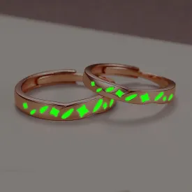 Glow in Dark Wedding Rings Set for Couples