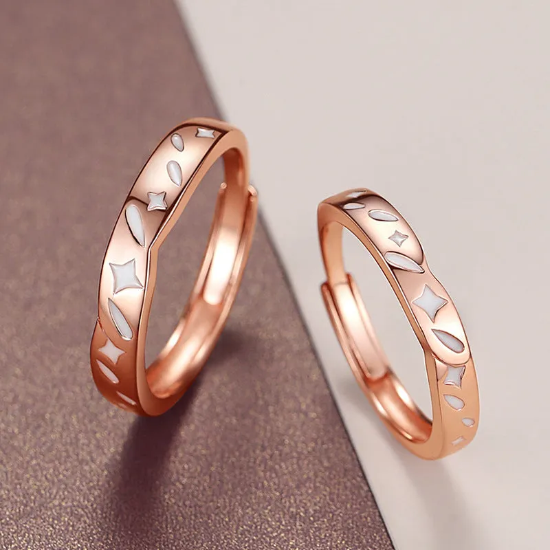 Glow in Dark Wedding Rings Set for Couples