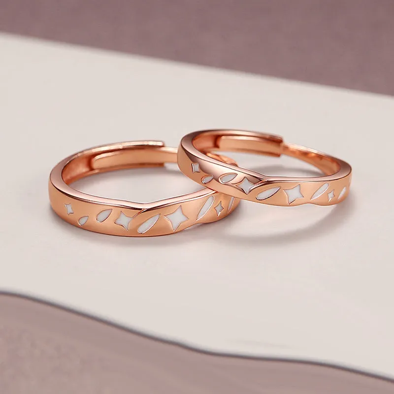 Glow in Dark Wedding Rings Set for Couples