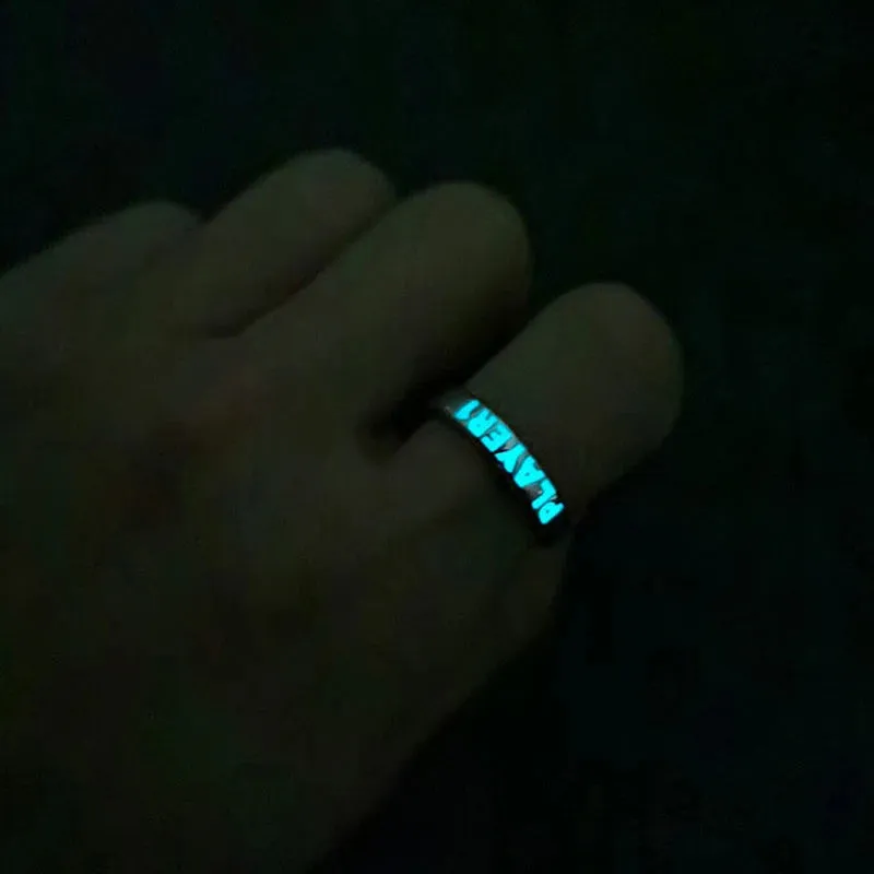 Glowing Heart Gaming Couple Rings