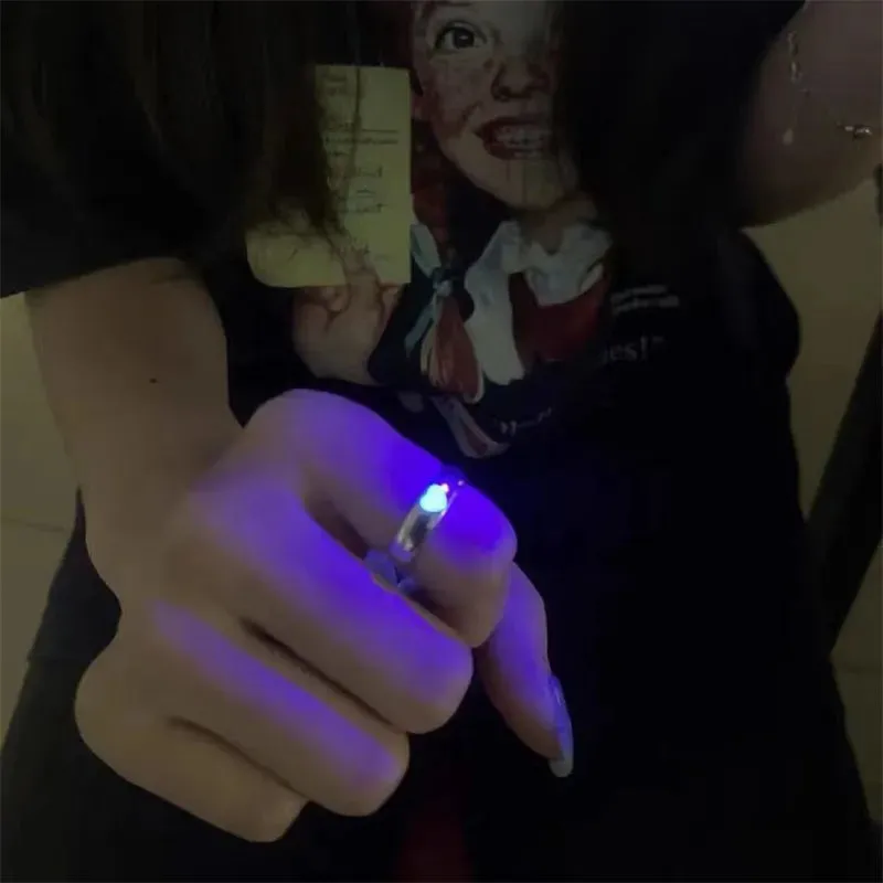 Glowing Heart Gaming Couple Rings
