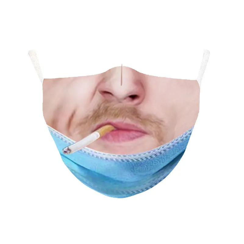 Halloween Simulation Face Mask Funny Printing Party Mask