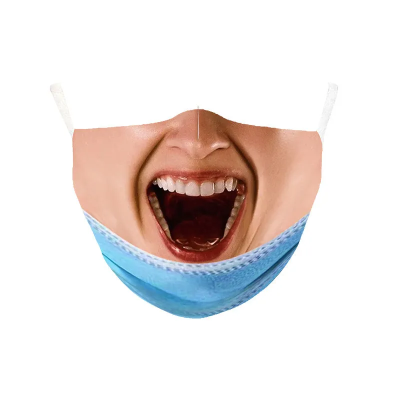 Halloween Simulation Face Mask Funny Printing Party Mask