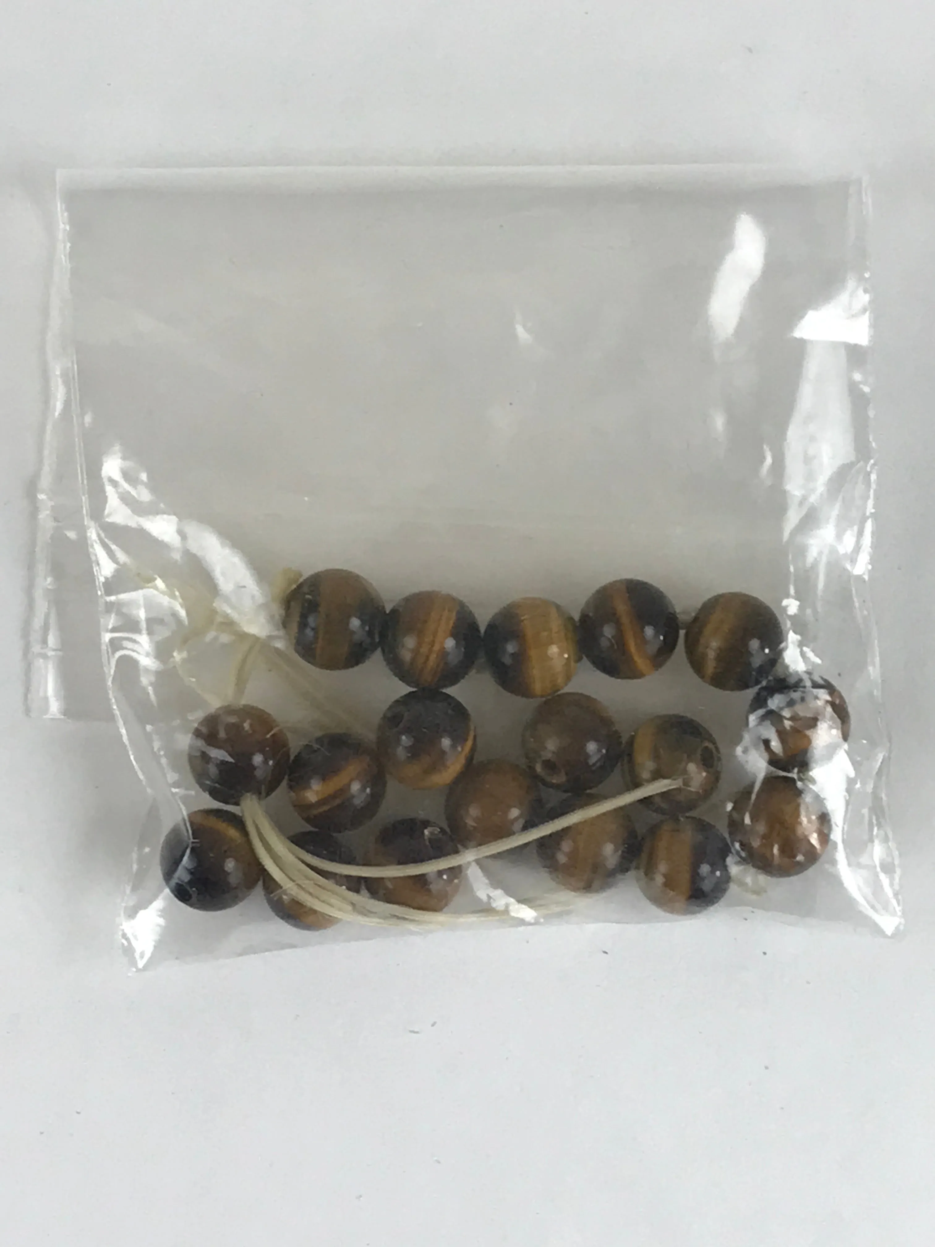 Japanese Buddhist Prayer Beads Bracelet Parts Vtg Juzu Tiger Eye Stone Plastic C