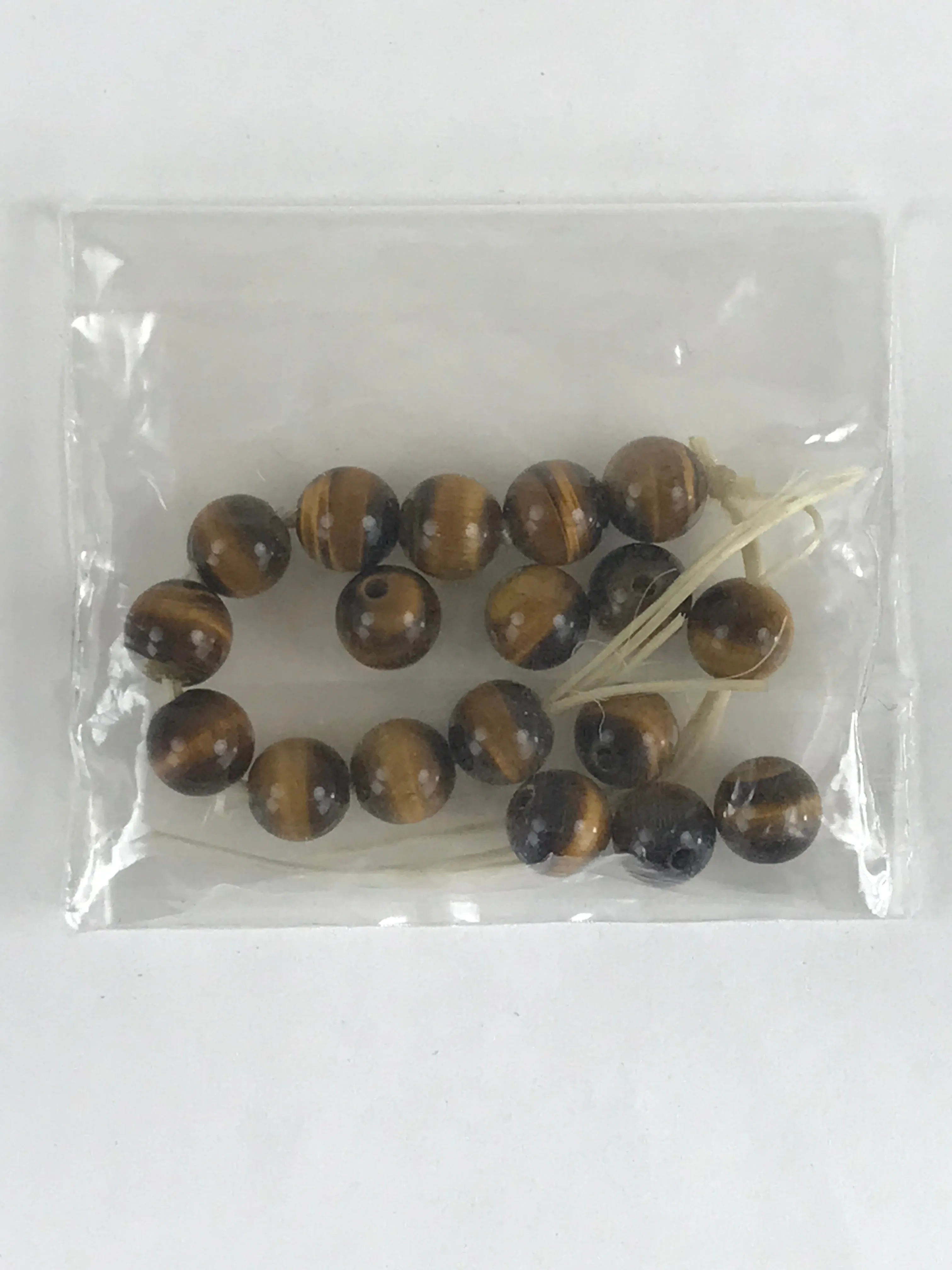 Japanese Buddhist Prayer Beads Bracelet Parts Vtg Juzu Tiger Eye Stone Plastic C