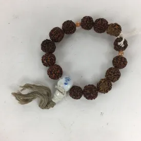 Japanese Buddhist Prayer Beads Kongo Bodhi Vtg Brown Juzu Rosary Bracelet JZ68
