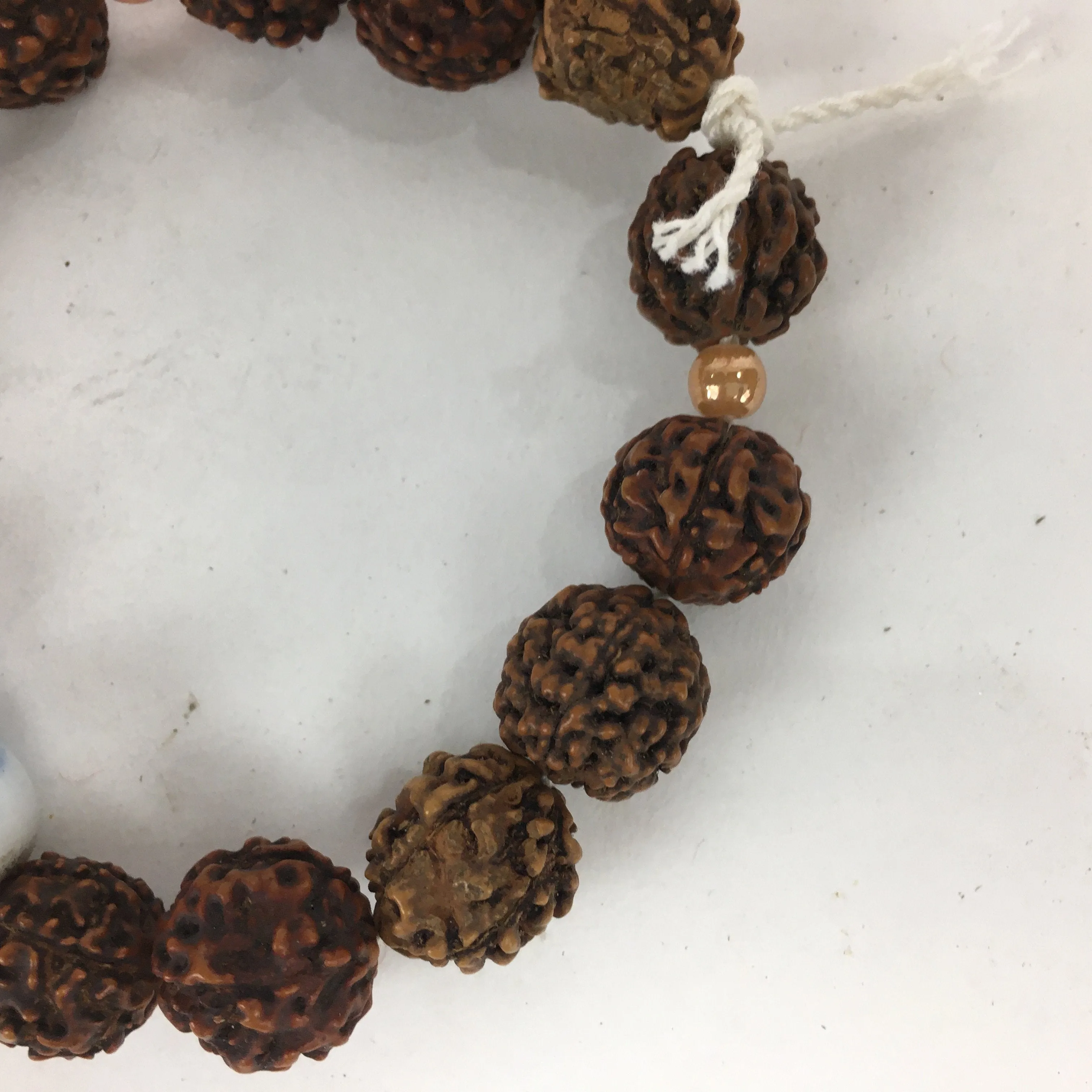 Japanese Buddhist Prayer Beads Kongo Bodhi Vtg Brown Juzu Rosary Bracelet JZ68