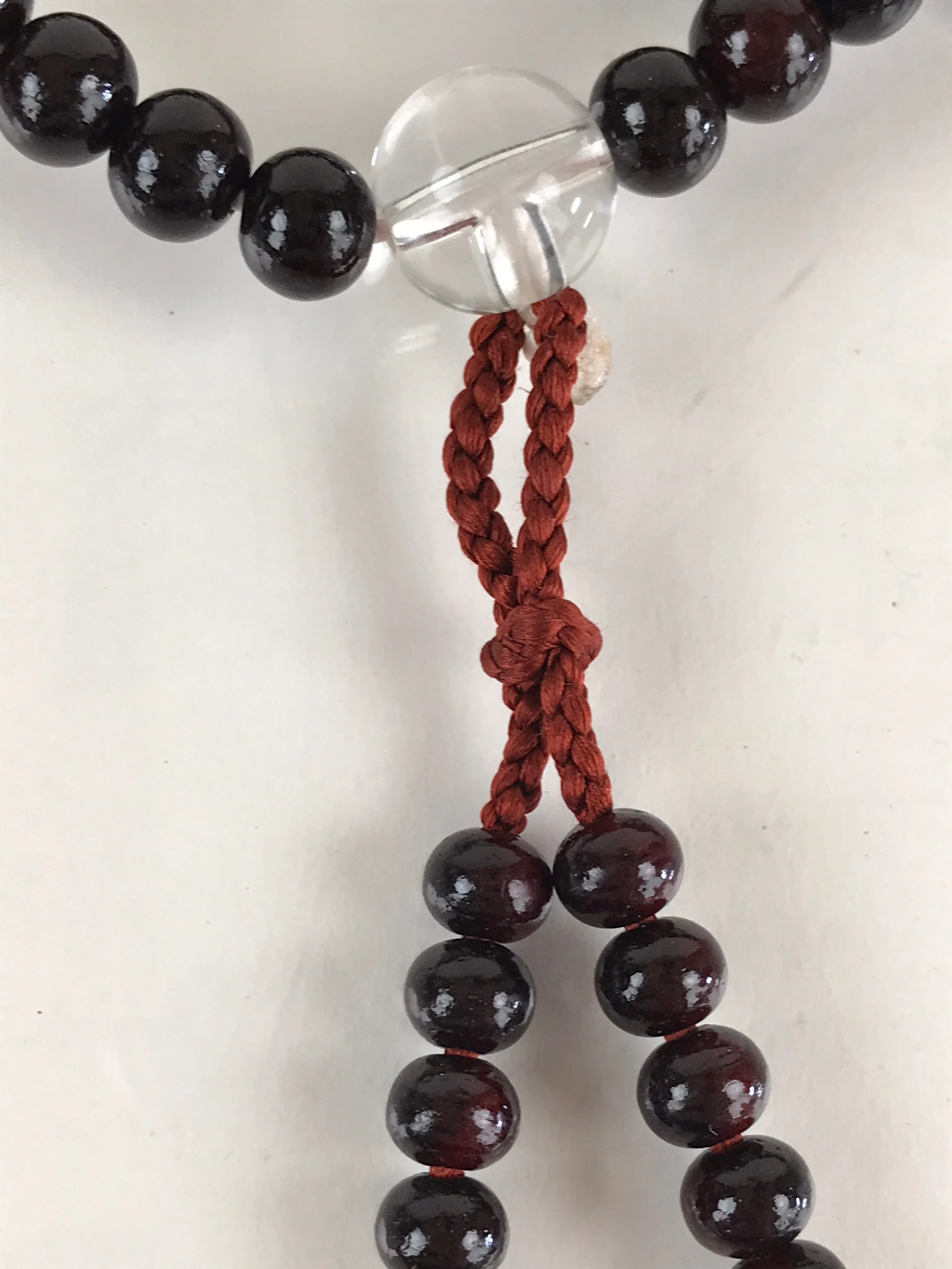 Japanese Buddhist Prayer Beads Vtg Red Sandalwood Long Juzu Bracelet JZ105
