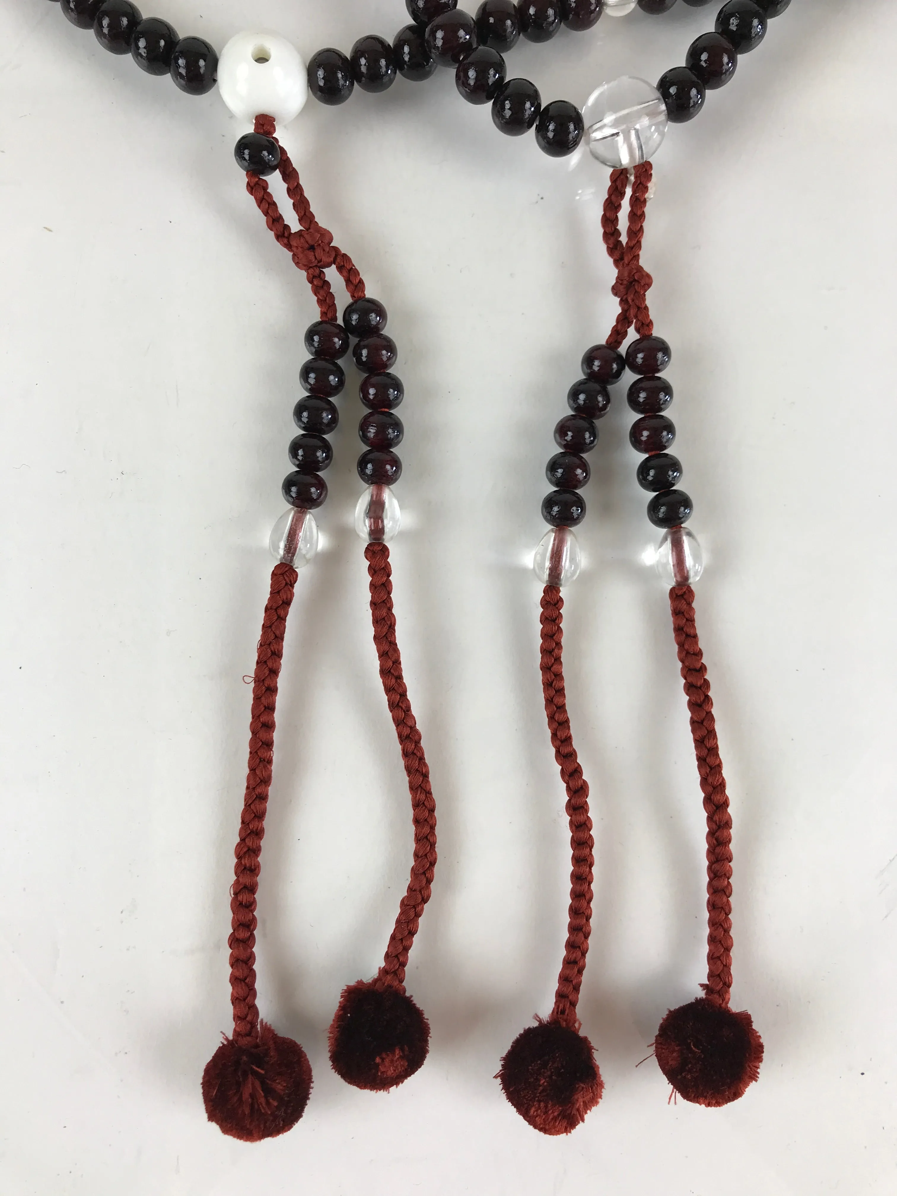 Japanese Buddhist Prayer Beads Vtg Red Sandalwood Long Juzu Bracelet JZ105