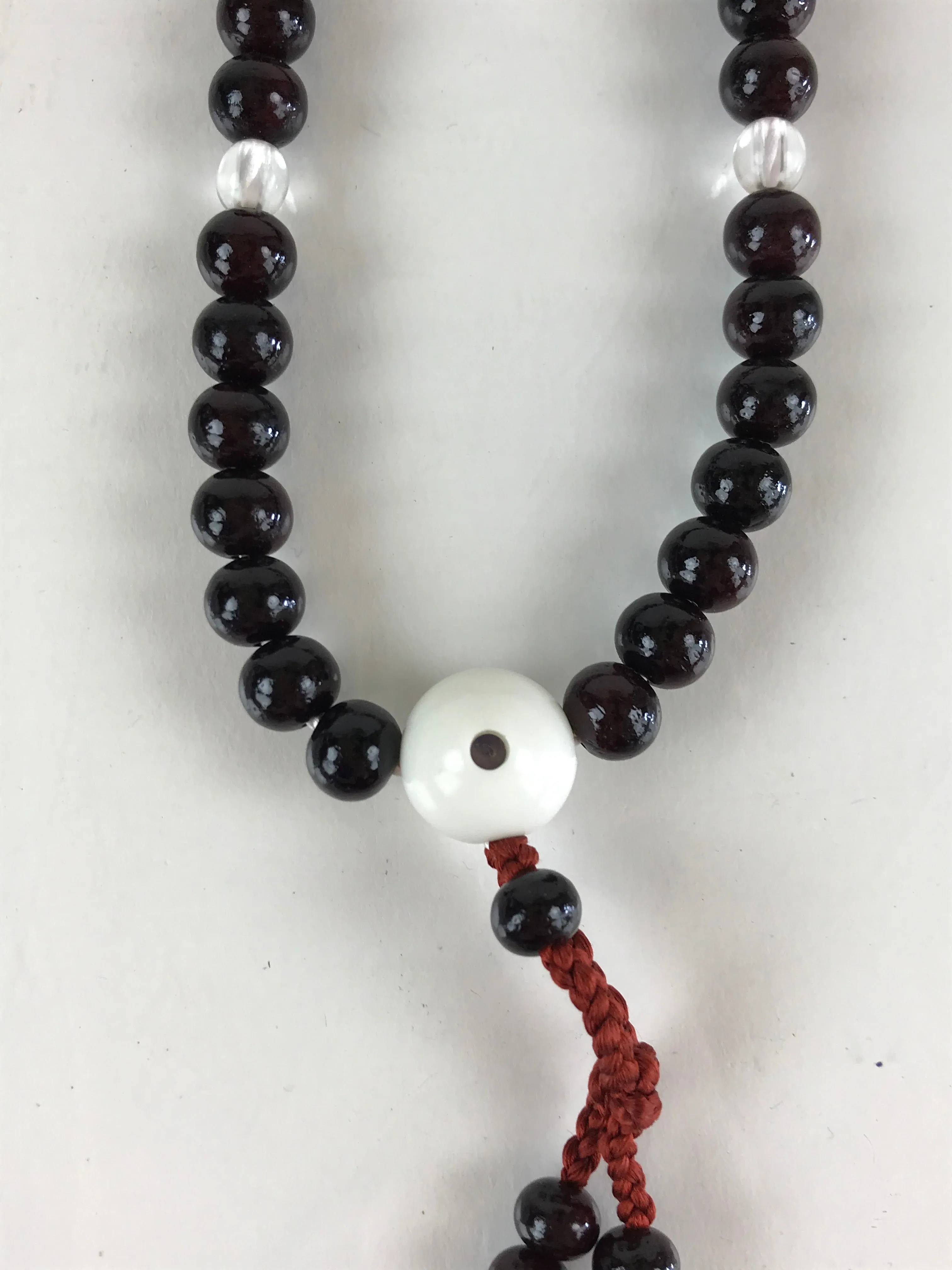 Japanese Buddhist Prayer Beads Vtg Red Sandalwood Long Juzu Bracelet JZ105
