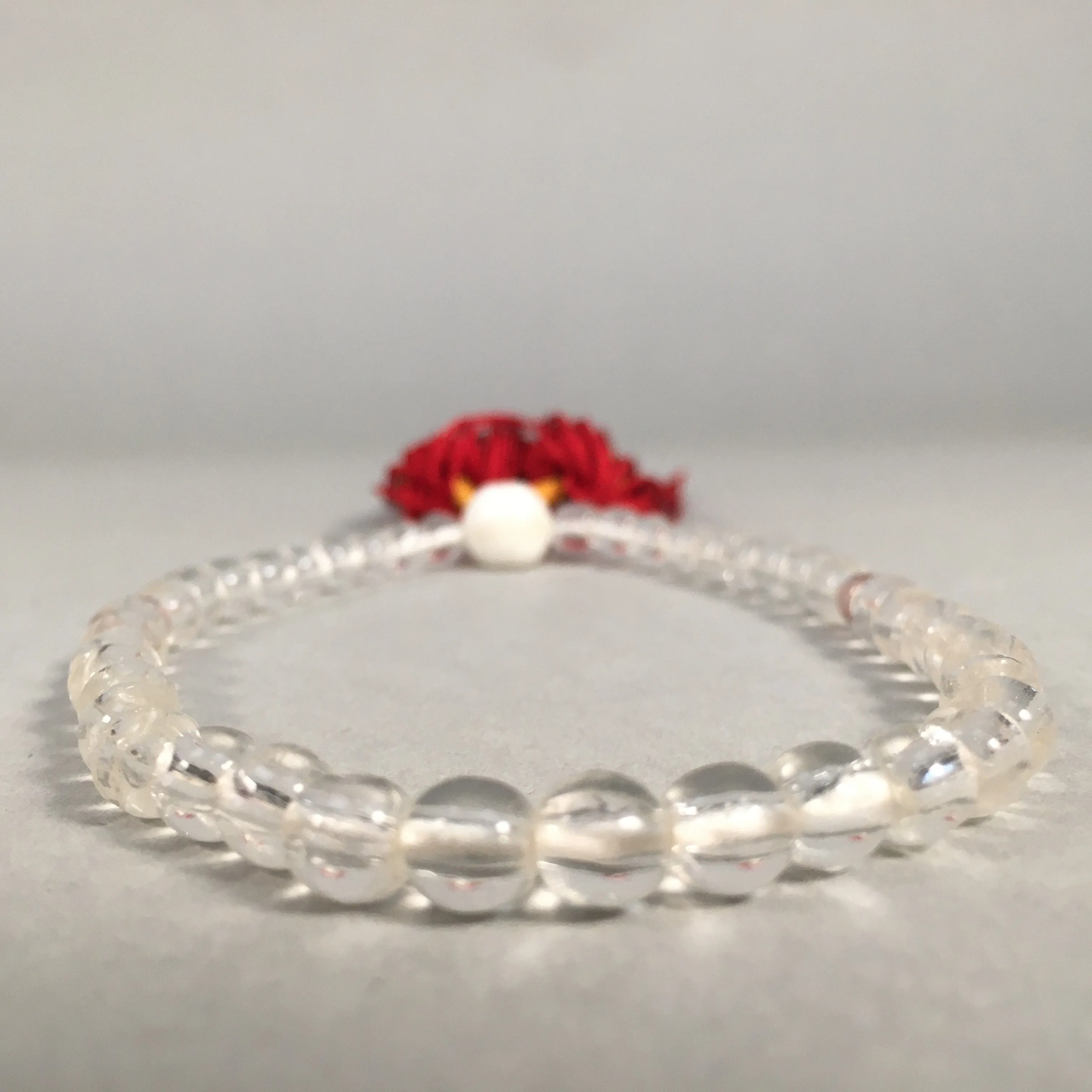 Japanese Buddhist Prayer Beads Vtg Translucent Juzu Rosary Bracelet JZ51