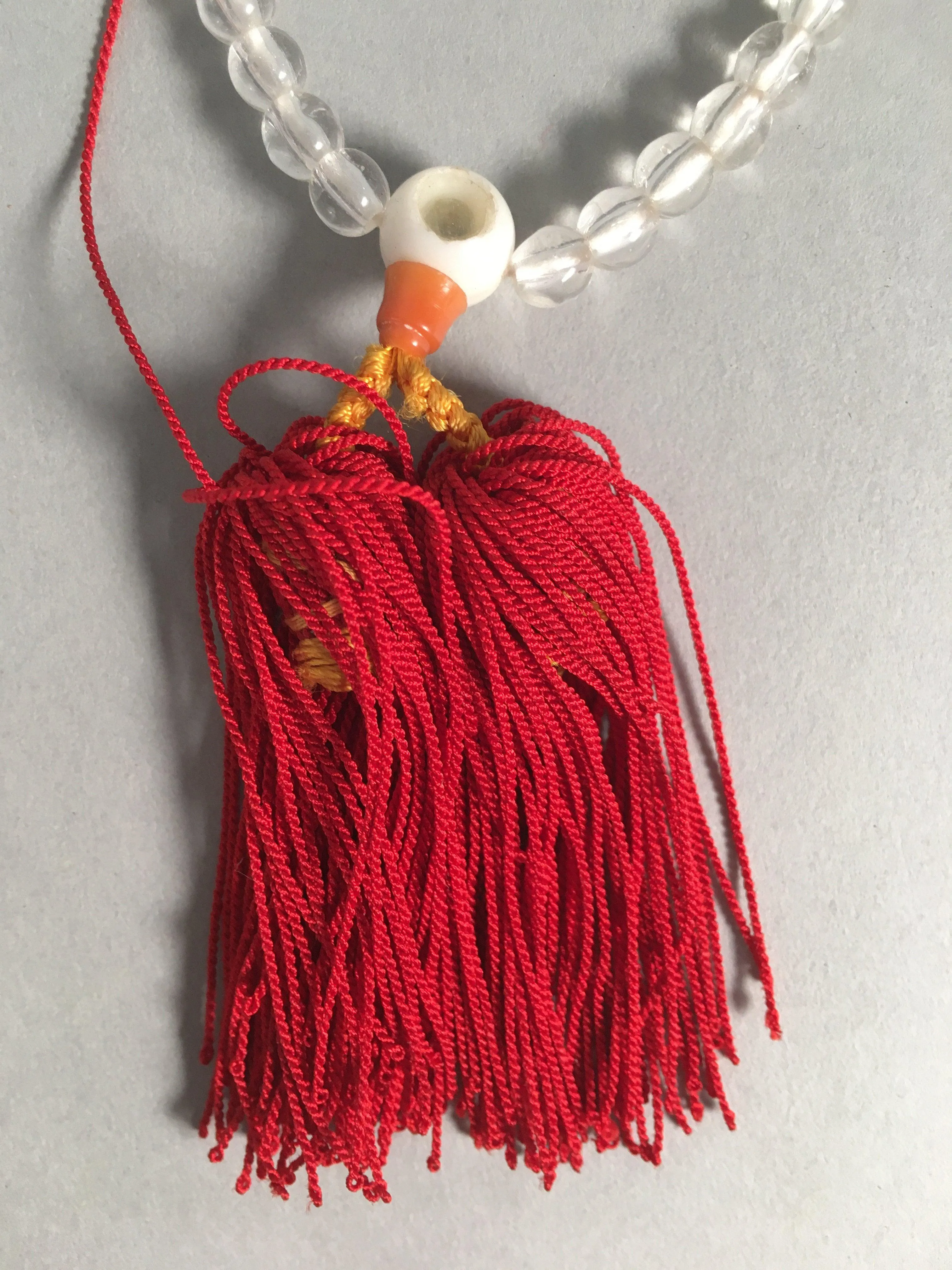 Japanese Buddhist Prayer Beads Vtg Translucent Juzu Rosary Bracelet JZ51