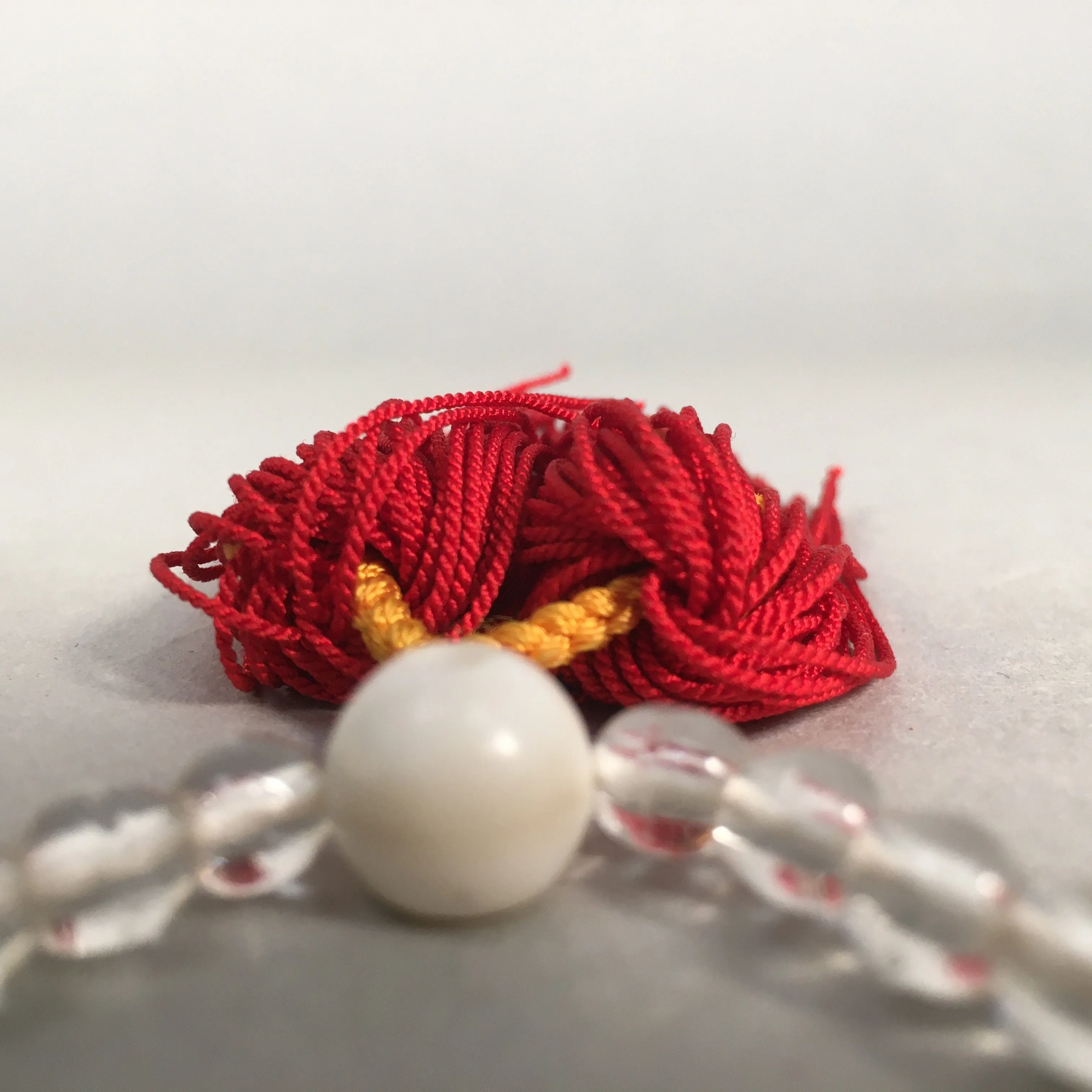 Japanese Buddhist Prayer Beads Vtg Translucent Juzu Rosary Bracelet JZ51