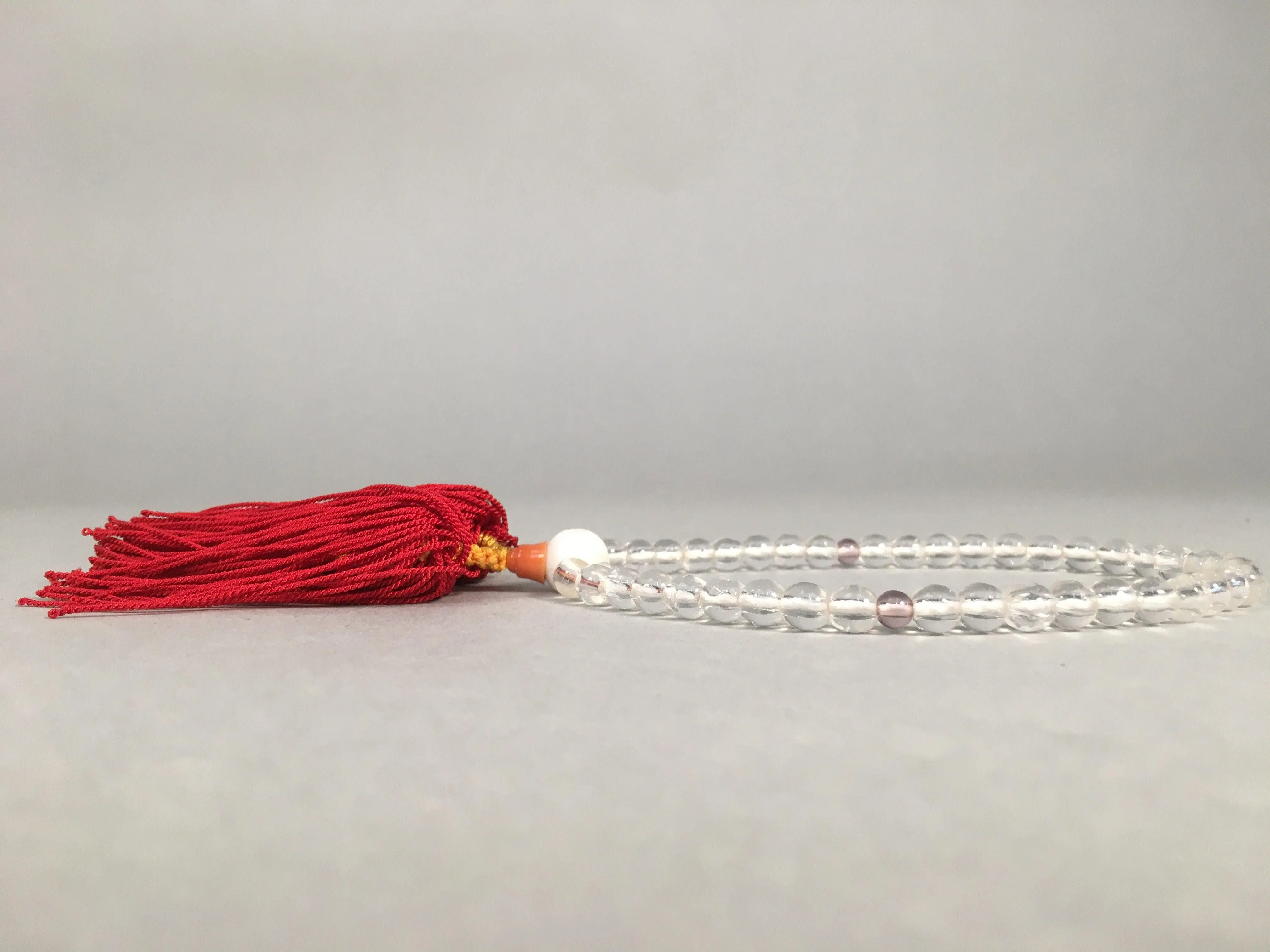 Japanese Buddhist Prayer Beads Vtg Translucent Juzu Rosary Bracelet JZ51