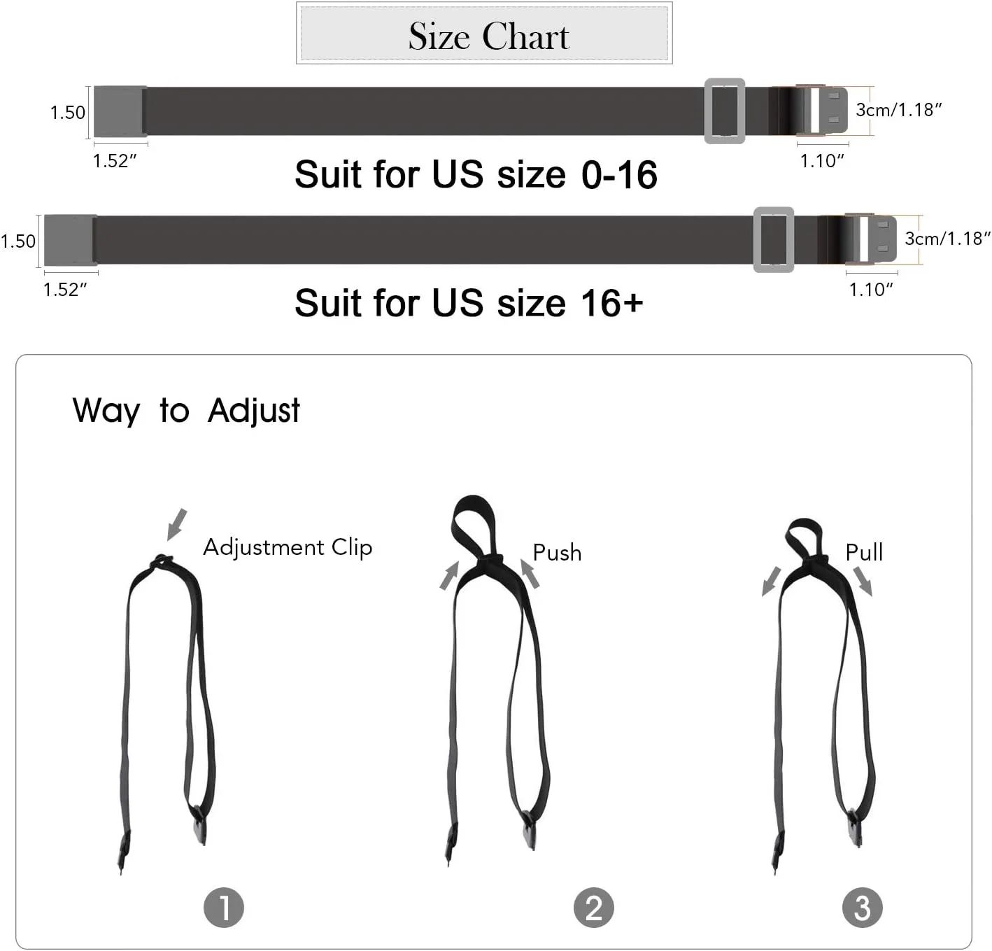 JASGOOD No Show Women Stretch Belt Invisible Elastic Web Strap Belt with Flat Buckle for Jeans Pants Dresses